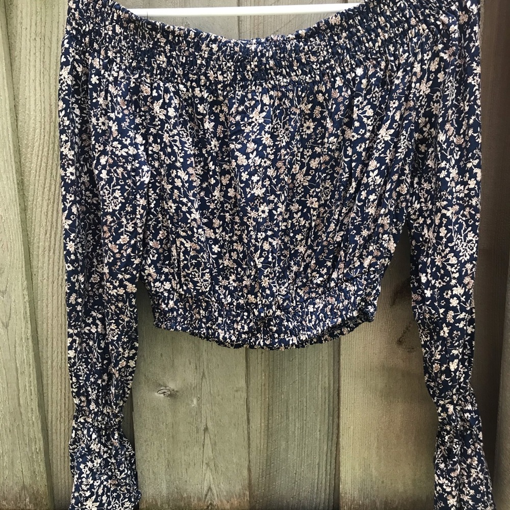 Off the shoulder floral blouse